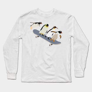 Skateboarding Penguins Long Sleeve T-Shirt
